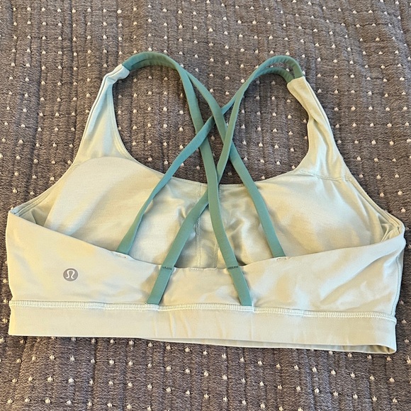 LULULEMON Energy Sports Bra, Misty Mint/Aqua Mint, Size 12 - Picture 2 of 3